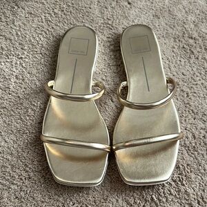 Dolce Vita Gold Sandals Sleek Metallic Slide